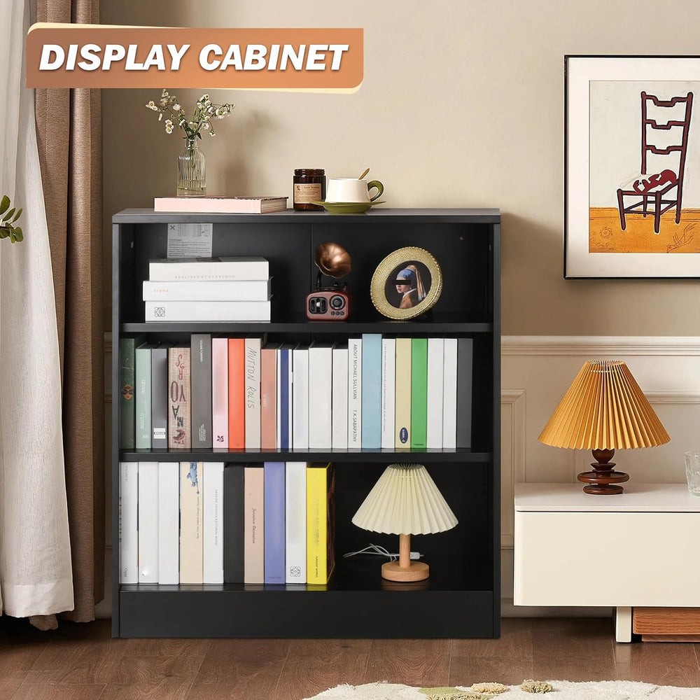 IRONMIX Metal Open Bookcase, 3-Tier Bookshelf with Adjustable Shelves