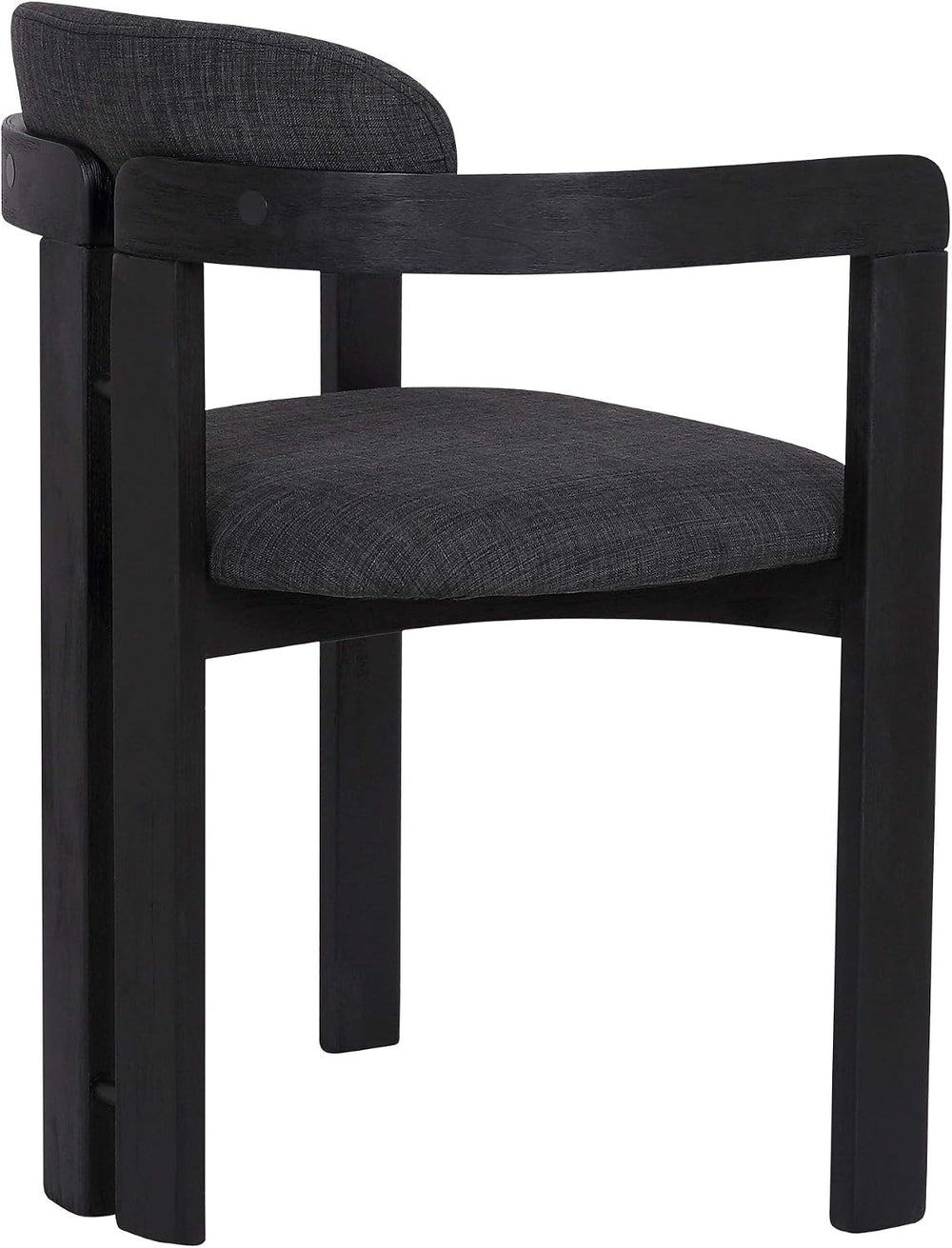 Armen Living Jazmin Contemporary Dining Chair in Black Brushed Wood Finish an...