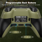 ISHAKO Wireless Gaming Controller for PC – 1000hz Polling Rate Controller with Back Buttons, Hall Trigger/Joystick, Turbo, RGB Lights, Game controller Compatible with Windows/Laptop/Switch/iPhone/Android-Olive Green