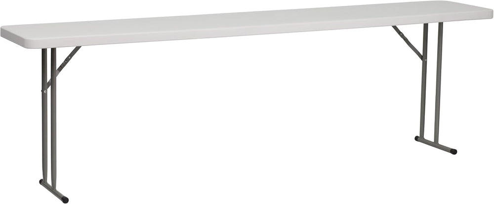 Flash Furniture 8 ft Plastic Folding Training Table, Granite White
