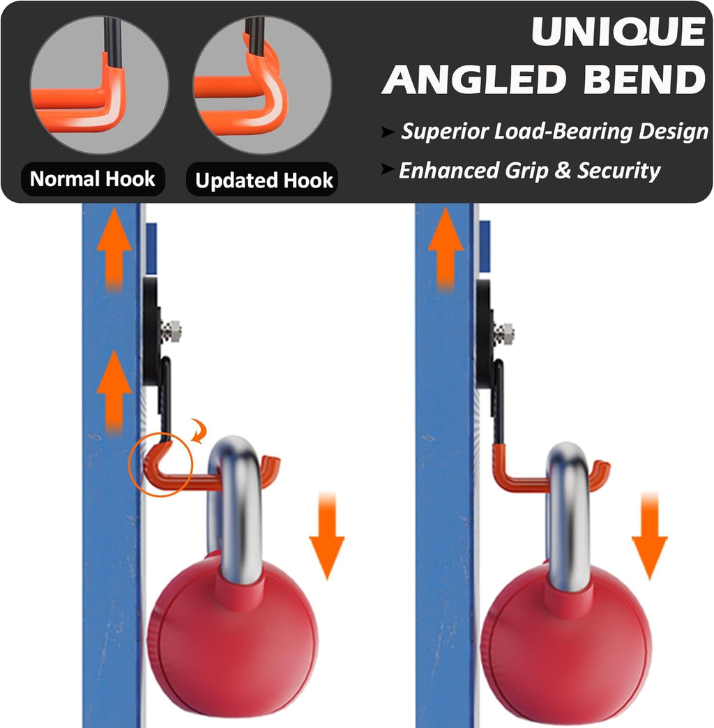 MUTUACTOR Updated Magnetic Hooks Heavy Duty,20lbs Anti-Scratch Strong Garage Magnet Hook,2PCS Anti-Slip Magnetic Tool Hooks for Organizing Cordless Impact Drivers Garden Shovel Tool Box