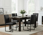 CIMOTA Black Modern Dining Chairs Set of 4, Leather Dining Room Chairs Upholstered Armless Guest Side Chair with Black Base for Dining Room/Kitchen, 4PCS