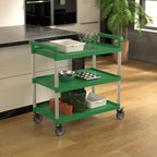 Green Utility/Bussing Cart with Three Shelves - 42" x 20"