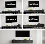 SHGJ&SOFT Floating TV Stand Wall Mounted Media Console with Door Entertainment Centerwith Storage Cabinets, Wall Mounted TV Shelf for Bedroom,Living Room (Black, 47.2IN)