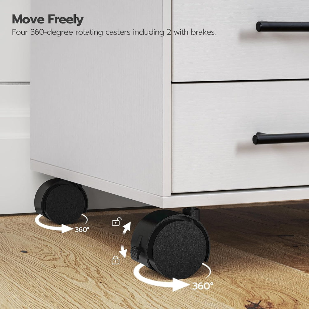 HOOBRO 7-Drawer File Cabinet, Wooden Office Cabinet with Drawers, Mobile Stor...