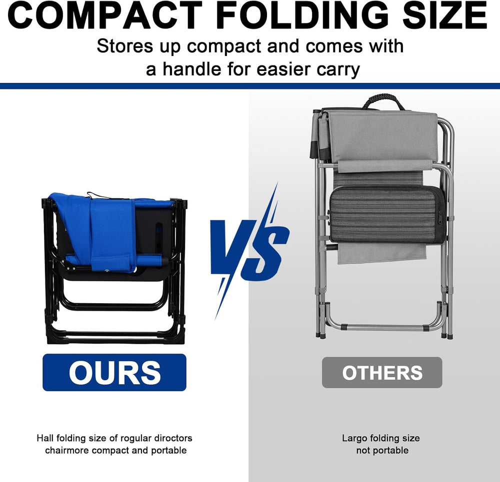 Romswi 2Pack Director Chairs for Outdoor, Folding Camping Chair, Compact Dire...