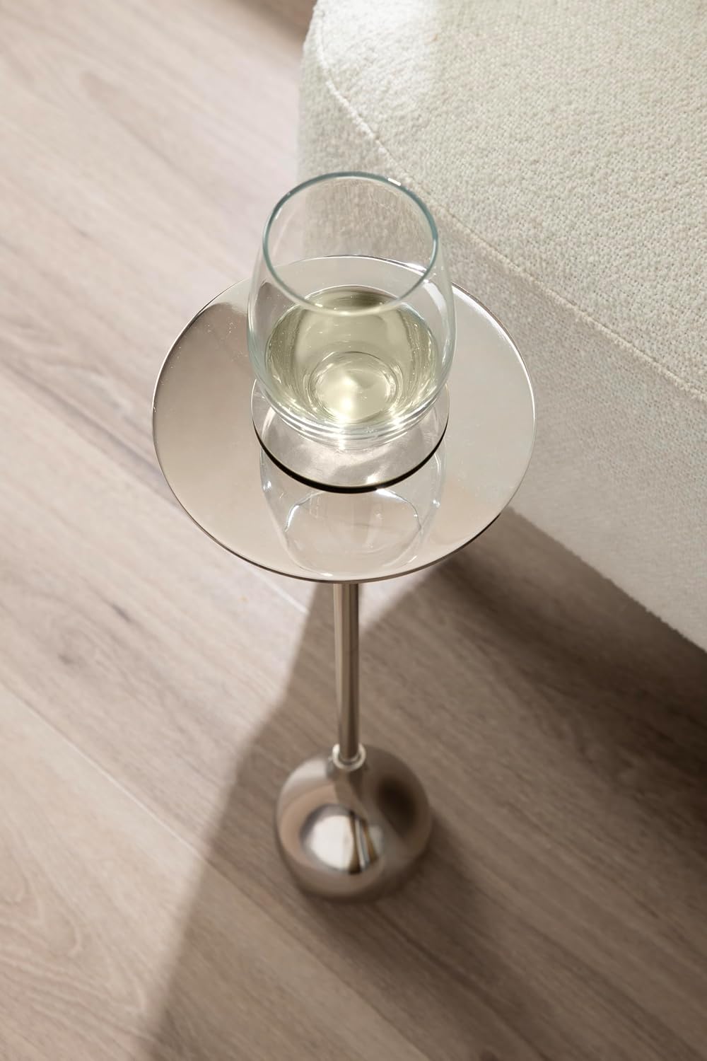 Kate and Laurel Hersi Decorative Modern Pedestal Drink Table, 7 x 7 x 20, Sil...