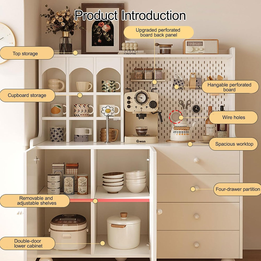 Kitchen Cabinet, Tall Pantry Cabinet, Versatile Cupboard for Dining Room, Far...