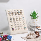 Ring Display Stand, Velvet Ring Holder, 50 Slots Rings Organizer Jewelry Display Tray, L-Shaped Jewelry Organizer Stand for Rings Earrings Selling (2, Beige)