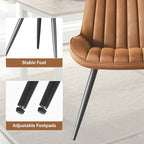 Modern Dining Chairs Set of 2,Upholstered Dining Room Chairs with Thick Cushions,Fabric Comfy Dining Chairs with Metal Legs for Dining Room Brown