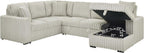 122-Inch Oversized Sectional Sleeper Sofa with Pull Out Bed,Khaki | Plush Corduroy U Shaped Modular Couch Gifts for Men Women, Storage Chaise Lounge and USB Charging Port,6 Seat Sectional Couch