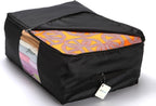 Comforter Storage Bags Pack of 2,Pillow Beddings/Blanket Clothes Organizer Storage Containers with Zippers,Breathable and Moistureproof(Black,2pcs)