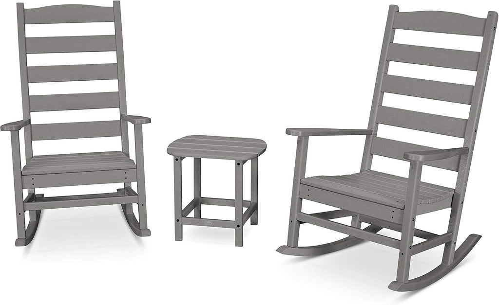 POLYWOOD® Shaker Rocking Chair Set, Slate Grey
