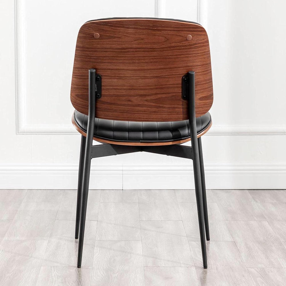 LUNLING Dining Chairs Set of 2 Mid Century Modern Retro Faux Leather Chair wi...