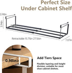 UFORU 4PC Expandable Shoe Rack for Closet,Hanging Shoe Rack Organizer,Black | Shoe Shelf Dividers,Adjustable Under Cabinet Shelf,Under Shelf Storage for Kitchen, Book, Clothing Storage and Organization