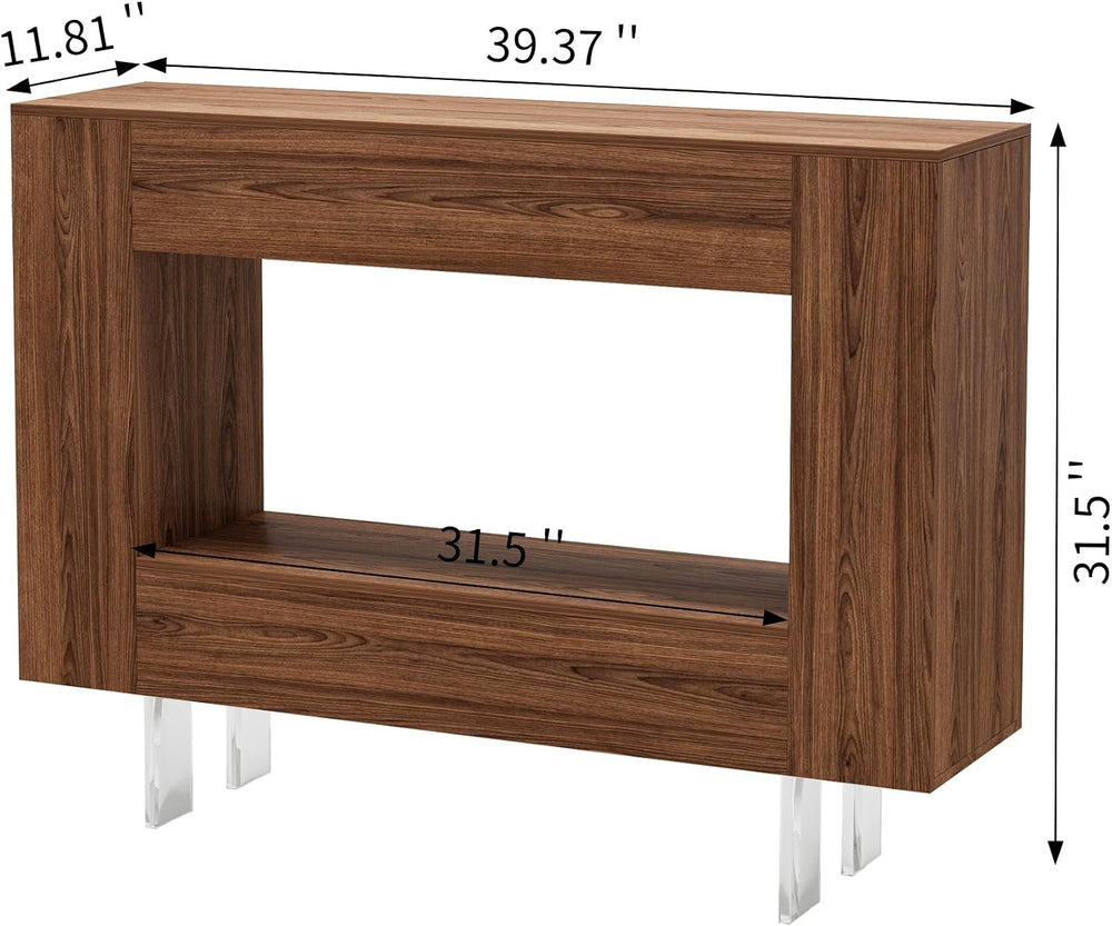 Console Table, Entryway Table with Hidden Storage Cabinets, Adjustable Shelve...