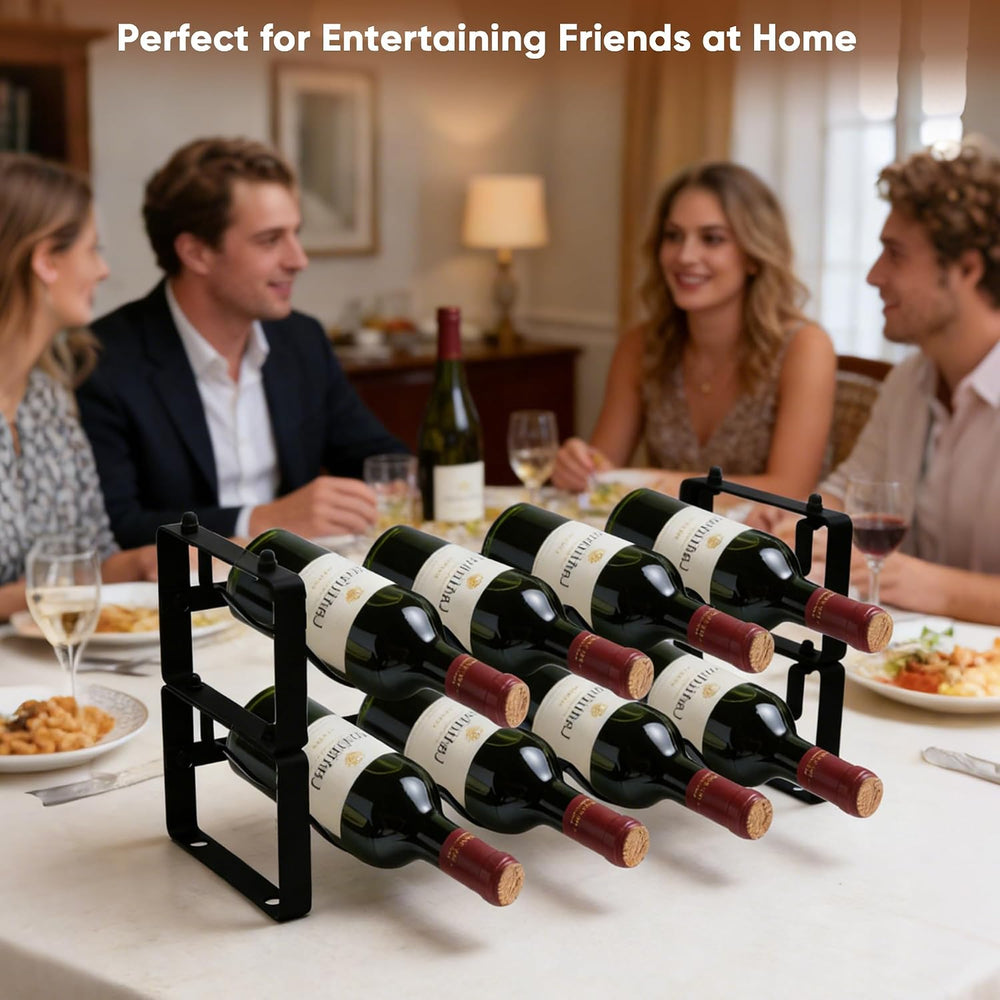 Wine Rack for Countertop – Stackable Freestanding Bottle Organizer for Kitche...