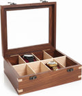 Wooden Watch Box for Men & Women, Watch Organizer & Display Case, Premium Long-Lasting Watch Holder for Storage, Elegant Gift for Watch Collectors (Glass Top, 8 Slots)