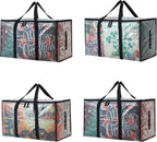Heavy Duty 93L (24.5 Gallon) Stackable Storage Bins with Fully Openable Lids, Moving Bags Heavy Duty, Clear Plastic Totes for Moving Storage, Home Organization, Closet, Dorm Room. 4 Pack