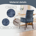 Upholstered Tufted Chenille Dining Chairs with Arms & Nailhead Trim – Solid Wood Frame & Legs, Modern Farmhouse for Dining, Kitchen & Living Room (Set of 1, Blue)