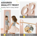 BlueWood Dress Up Storage Kids Wardrobe with Mirror, Toddler Costume Closet | Princess Closet with Hanging Rod, 3 Shelves & Storage Bins, Armoire Rack for Little Princess Girls Ages 3-7, Pink Butterfly
