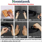 Hoomtaook Adhesive Corner Shelf Bathroom Shower Caddy Organizer for Kitchen Toilet No Drilling 2-Tier Bathroom Corner Shelves Shower Caddies