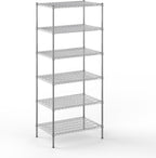24" Deep x 36" Wide x 86" Height Wire Shelving Kit | 6-Tier | NSF Commercial Storage Rack Unit
