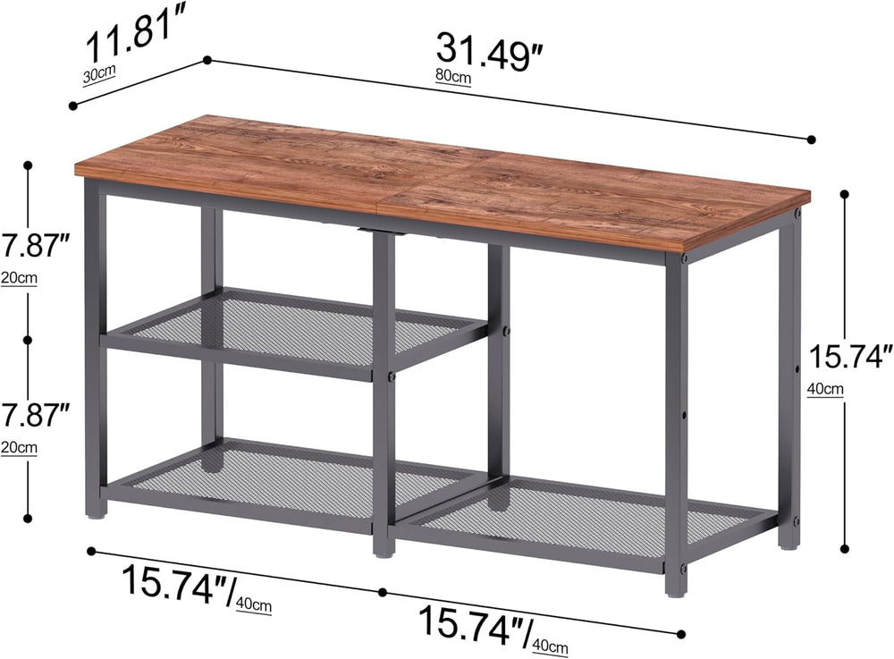 CHEMPFR Shoe Bench with Storage, Shoe Rack Organizer, Spacious Wood Top Entry...