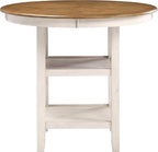 New Classic Furniture Cori 5-Piece Round Counter Dining Set with 1 Dining Table and 4 Chairs, 42-Inch, Beige and Brown