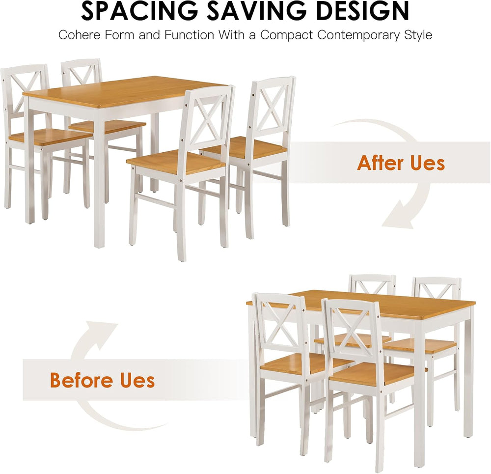 Harper & Bright Designs 5-Piece Dining Table and Chair Set for Apartment ...