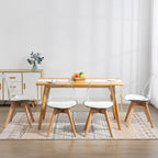 Clear Dining Chairs Set of 2, Modern Acrylic Dining Chair Transparent Chairs with PU Leather Cushions Seat & Wood Legs, Side Chairs for Dining Room Kitchen Restaurant Balcony (White)