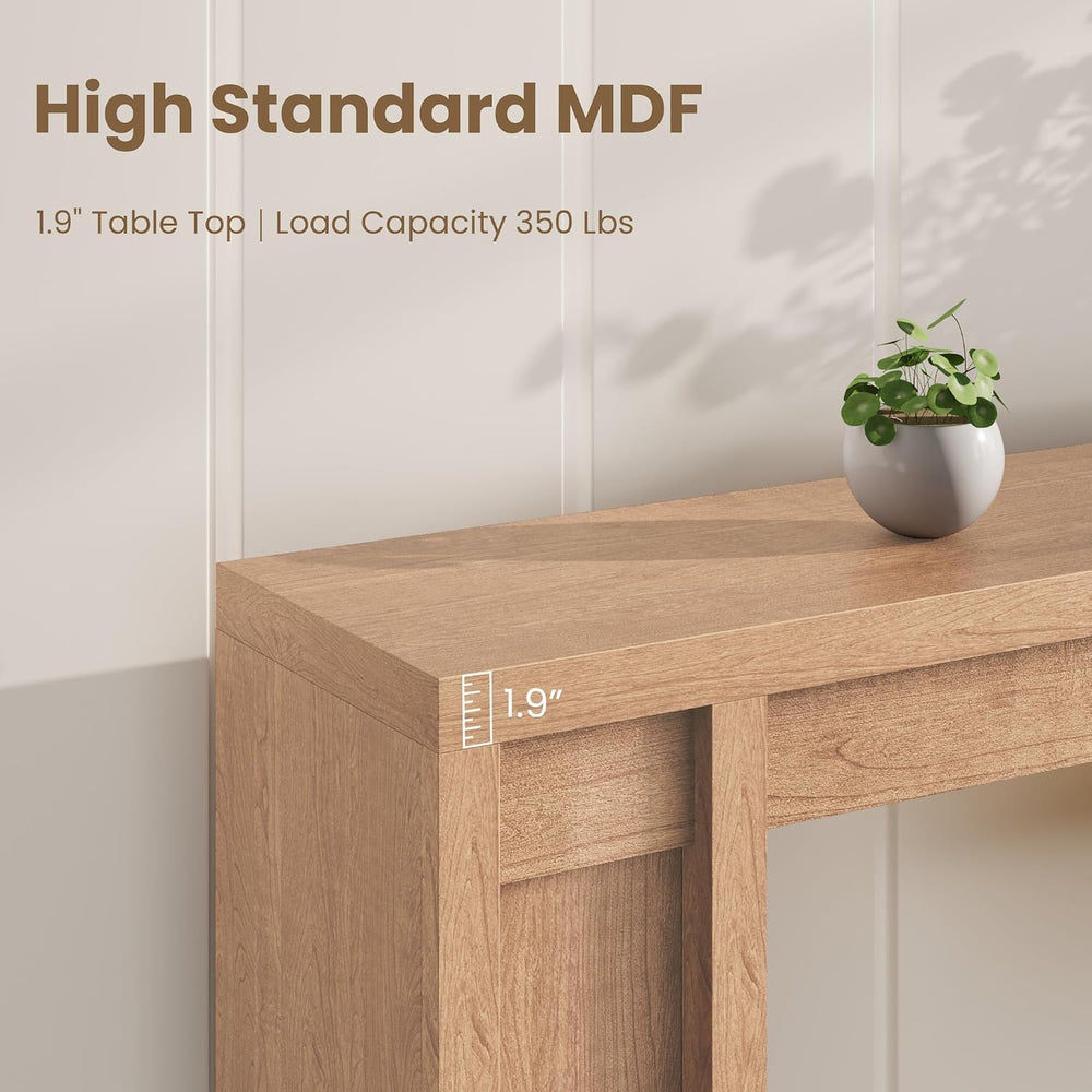 GAOMON 70.9" Farmhouse Cherrywood Console Table - 1.9" Thick Top (3...
