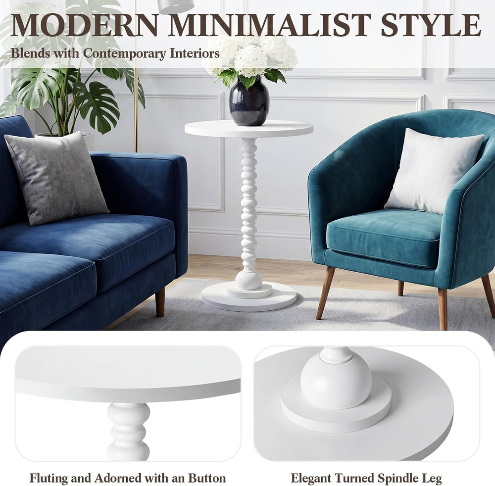 Novabright Round Side Table Small Drink Table for Small Spaces Modern Accent ...