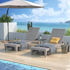 Outdoor Chaise Lounge Chairs Set of 6 for Poolside Patio Outside | Resin Weather-Resistant Sun Lounger with 5-Position Backrest, Tanning Chair for Pool Sunbathing Outside Deck Beach, Taupe