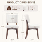 YOUNIKE Wooden Dining Chairs Set of 2, Chenille Fabric Upholstered Dining Room Chairs Kitchen Side Chairs, Farmhouse Dinner Chairs with Solid Wood Legs for Kitchen Dining Vanity, Beige