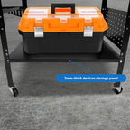 Welding Table 36''x24'' Portable Steel Cart, 1200 lbs Load Capacity Welding Workbench Table Welding Table Top with 5/8" Holes and Adjustable Wheels, Welding Cart for Welding Sawing