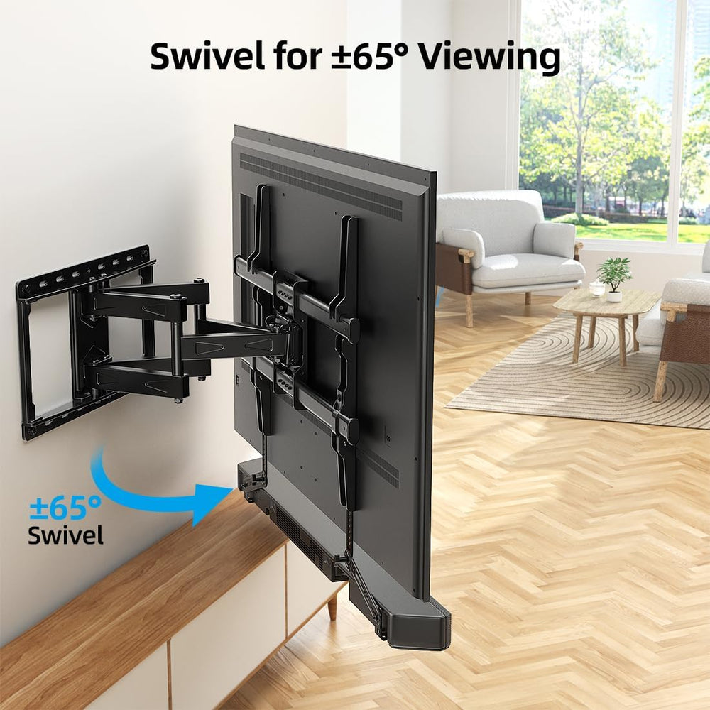 HOME VISION Full Motion TV Mount with Soundbar Bracket, 32-85" TVs, 132 ...