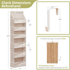 Over Door Organizer with 6 Extra Large Pockets 12 Side Pockets, 2-Pack Sturdy Closet Rack, Hanging Storage Organizer with Clear Window for Shoes, Diapers, Bedroom, Bathroom, Beige