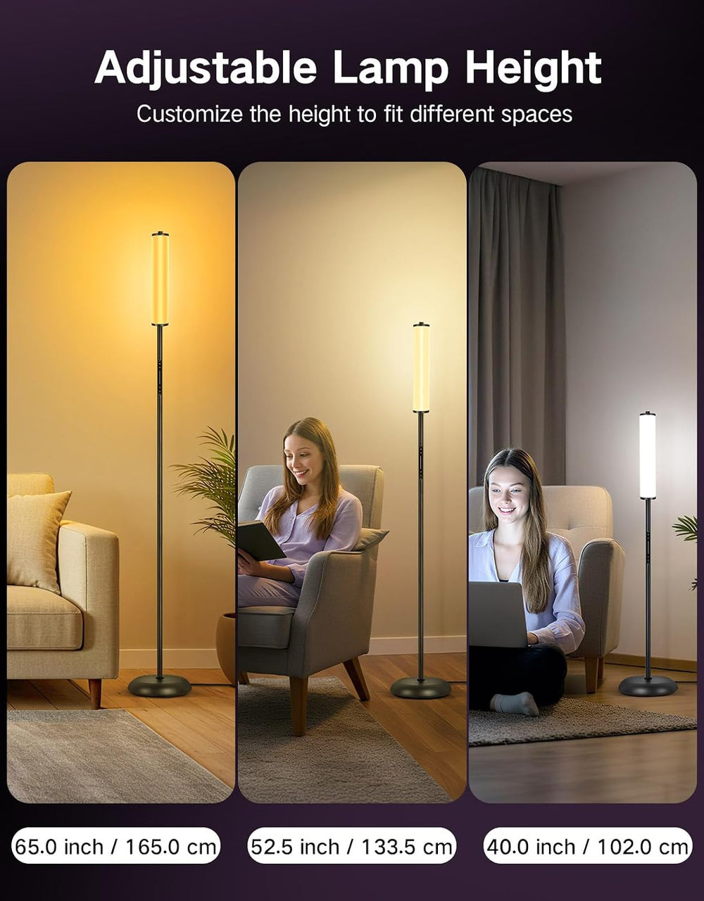 OUTON Bright Smart Floor Lamp with Remote, App & Touch Control, RGB Color...