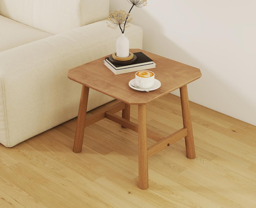 CIMOTA Solid Wood Side Table Modern Small Square End Table for Living Room Fa...