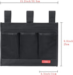 Hanging Bedside Caddy, Bedside Storage Organizer for Magazine, Phone, Remote control (Classic4 Pockets-Black)
