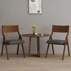 Ball & Cast Upholstered Folding Dining Chairs Set of 2, Foldable Wooden Chair 2-Pack, Portable Office-Chair for Kitchen Outdoor Activity, Easy Carry & Storage, Walnut+Grey