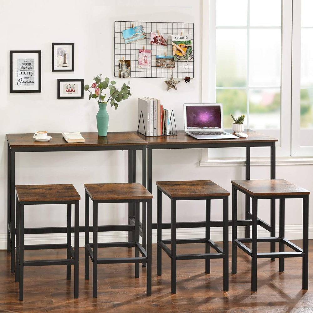 VASAGLE Bar Table, Kitchen Dining Table, High Top Pub Table, Bar Height Cockt...