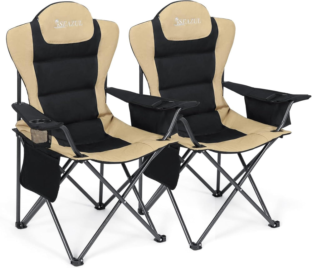 Camping Chairs for Adults, Heavy Duty Camping Chairs 2 Pack, Folding Chairs f...