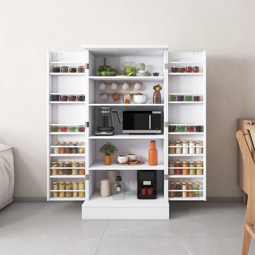 kepptory 47” Pantry Cabinet, Kitchen Pantry Storage Cabinet with Doors and Ad...