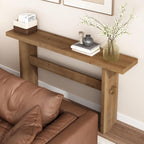 Solid Wood Console Table, 63" Farmhouse Entryway Table with Sturdy Mortise and Tenon Joints, Rustic Sofa Table for Hallway, Behind Couch, Foyer, 15 Mins Easy Assembly