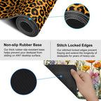 Leopard Print Mouse Pad – Large Extended Desk Mat 35.43 x 15.75 in – Bold Cheetah Animal Pattern, Non-Slip Rubber Base, Waterproof Surface, Fashionable Keyboard & Mouse Pad for Office, Home, or Gaming