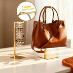 Gold Purse Display Stand, 2 Pack Handbag Display Stand Adjustable Height Stainless Steel Stability Non-slip Base, Large Bags Display Rack Luxury Purse Holder for Table Retail Closet