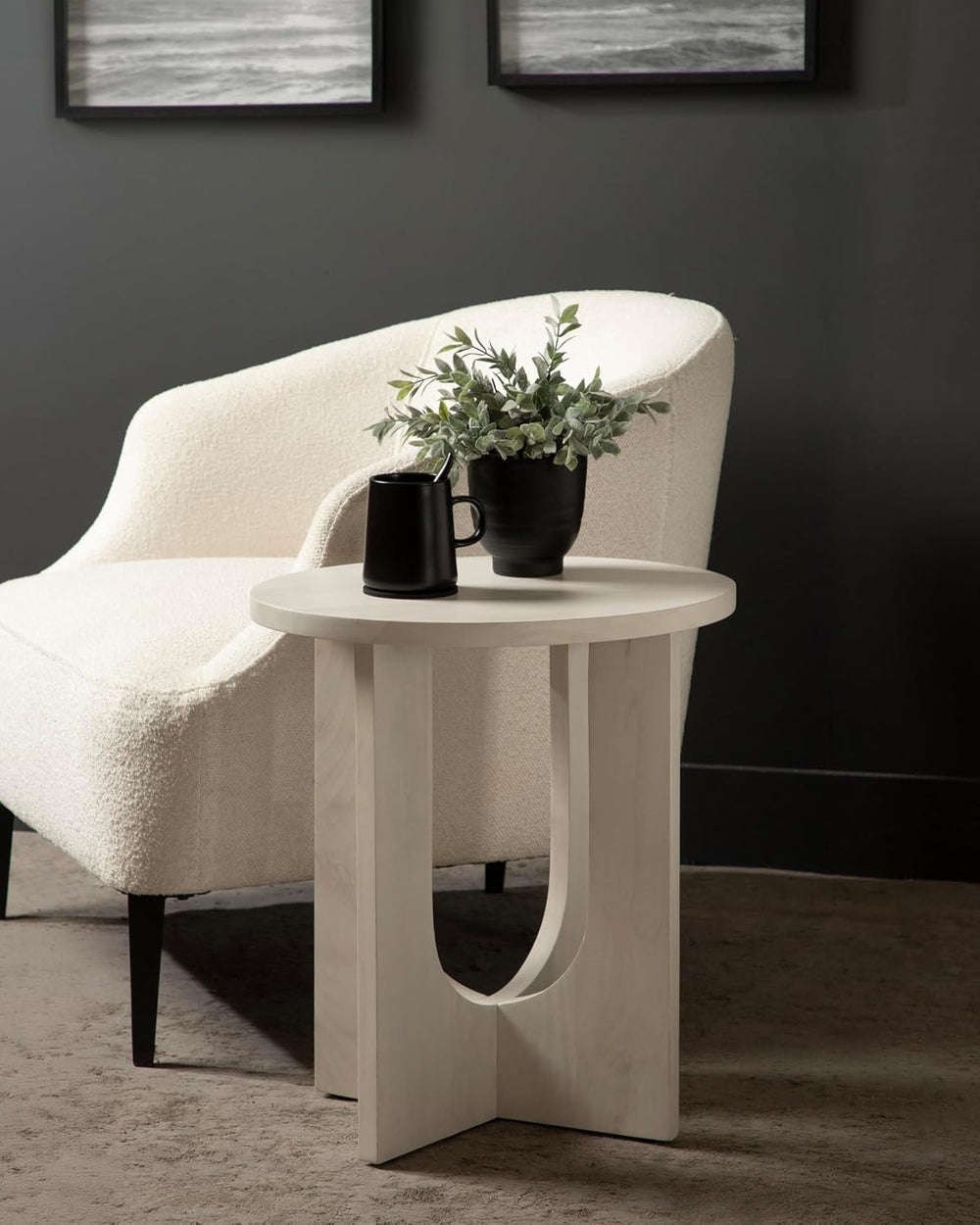 Kate and Laurel Sureda Modern Wooden Oval Side Table; 20 x 16 x 22; Bleached ...