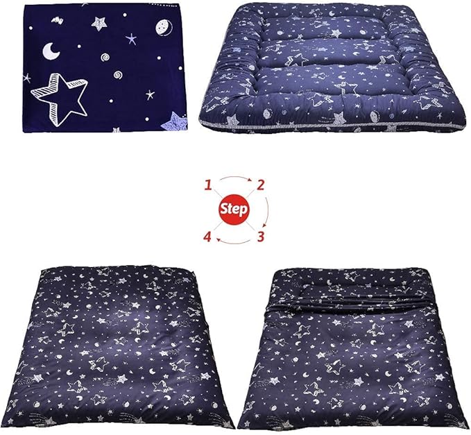 MAXYOYO Japanese Floor Mattress Futon Mattress, 4" Thicken Tatami Mat Sleeping Pad Foldable Roll Up Mat Boys Girls Dormitory Pad Kids Floor Lounger Pillow Bed, Charcoal Grey, Queen Size
